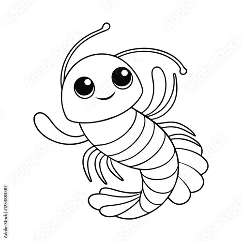 shrimp dancing coloring pages Vector illustration for coloring books 