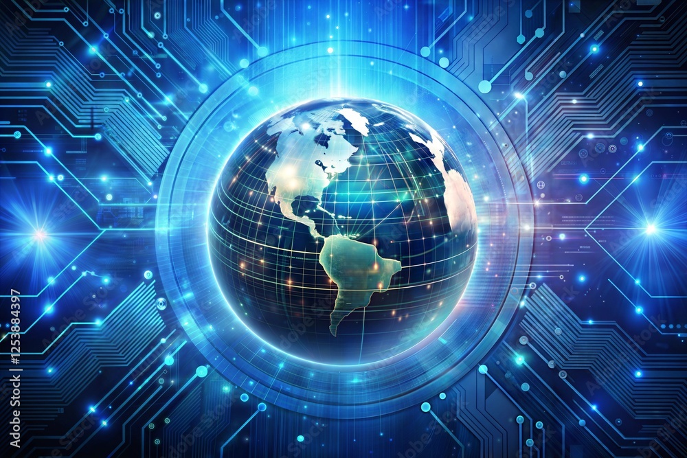 abstract technology background with globe abstract technology background with globe