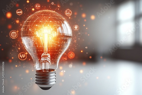 Glowing Lightbulb Concept Illustration