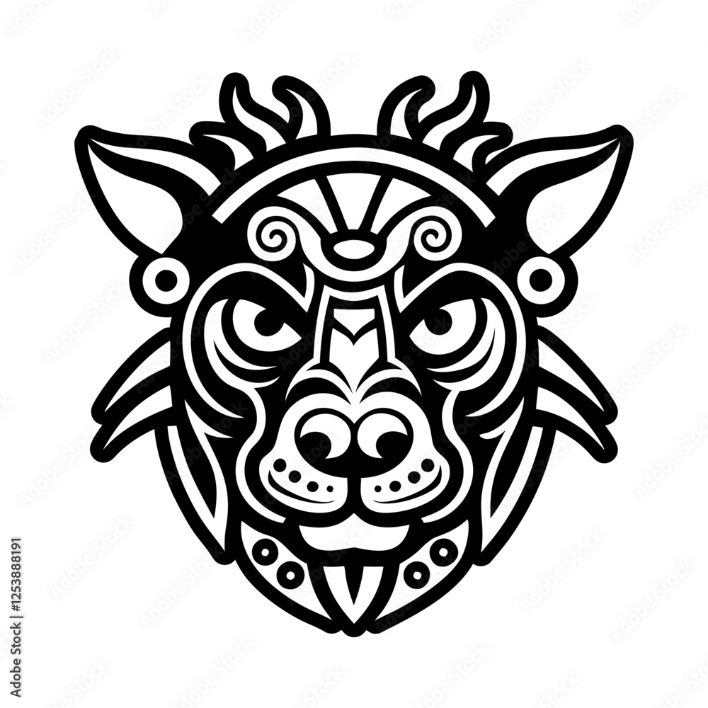 Fototapeta premium Taino spirit animal, glyph style icon