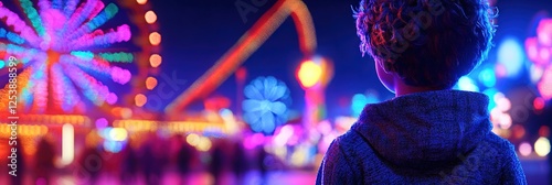 state fair at night with carnival rides