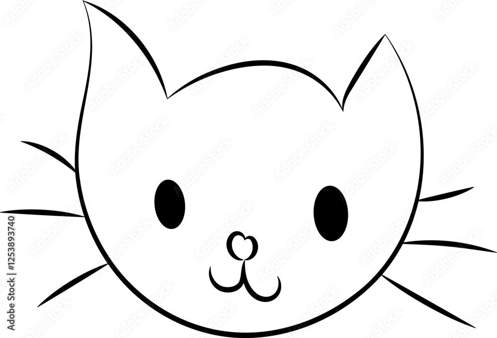 Obraz premium Cute Hand Drawn Doodle Cats Funny Kittens Collection - Simple funny cute doodle cats, line outline icons set in different poses and unusual interpretation vector illustration isolated on white.