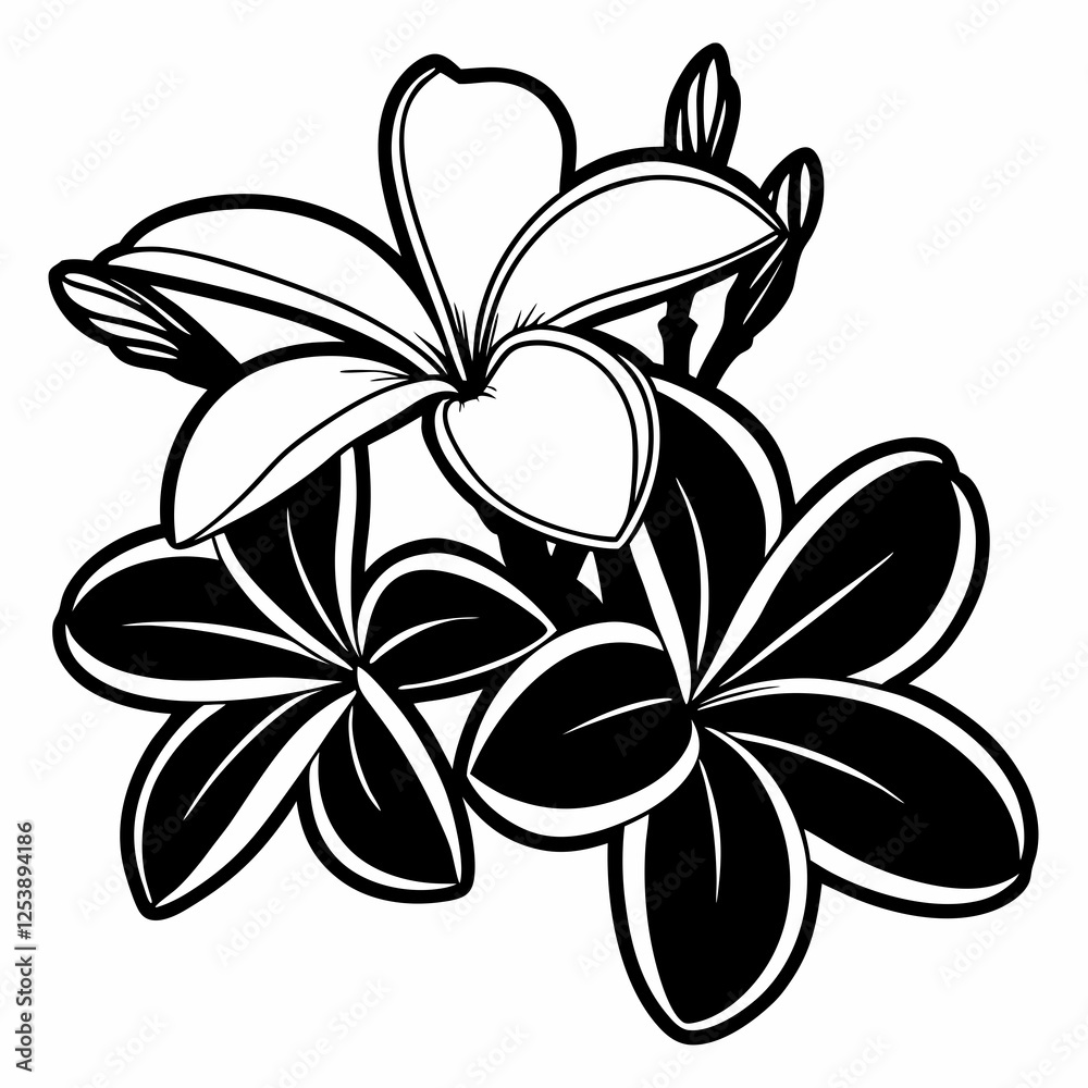 Obraz premium creative clean silhouette flower icon vector illustration