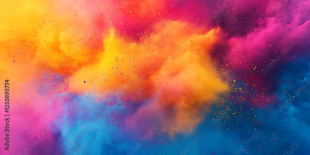 Abstract holi background with geometric shapes Abstract holi background with geometric shapes