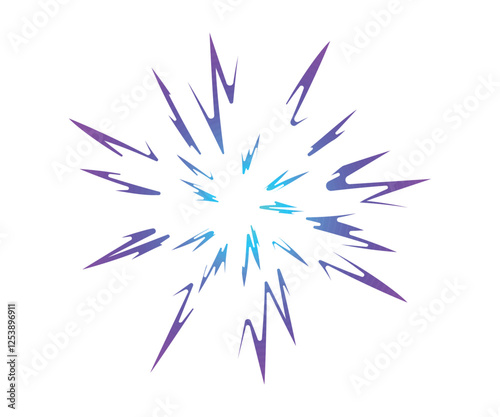 Colorful Starburst. Bomb gradient blast . Big explosion. Abstract comic book explosion flash Flash beam explosion flash glow. Anime Vector illustration