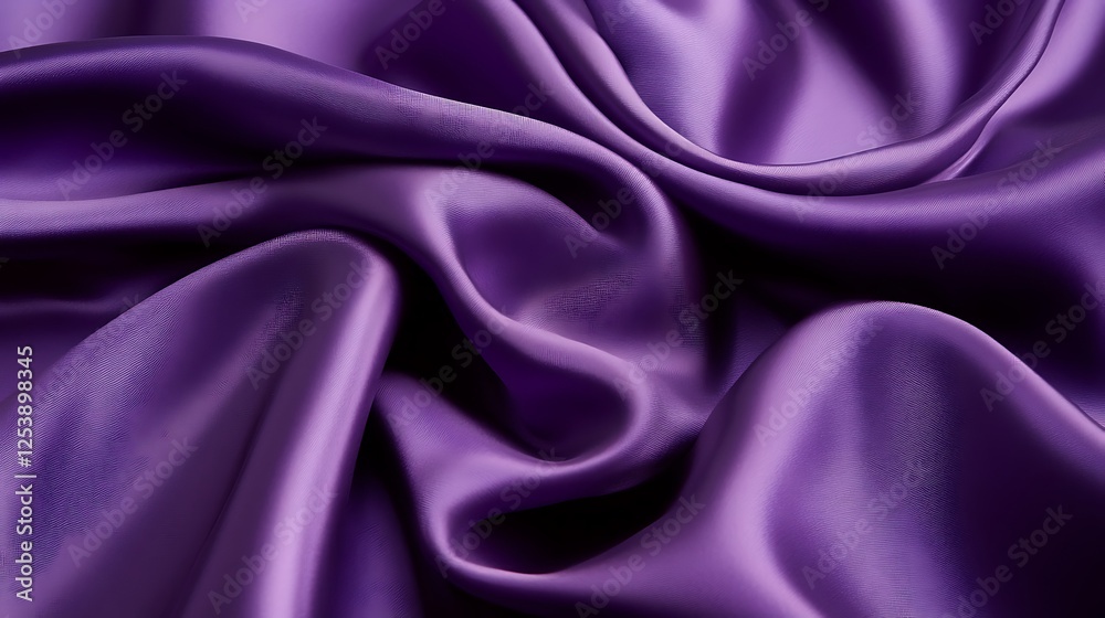 Fototapeta premium Purple silk fabric, draped, studio