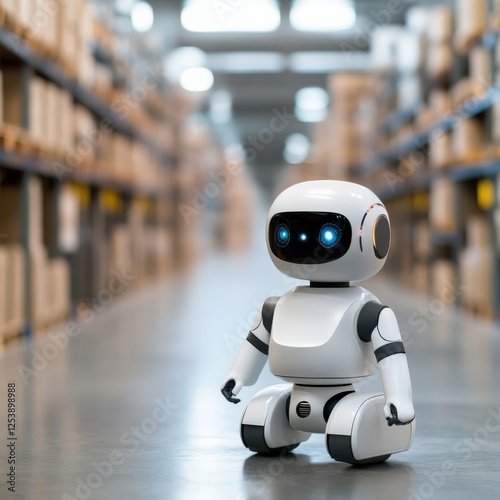 Wallpaper Mural robot in a Warehouse aisle Torontodigital.ca
