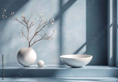 Product 3d studio . Stand background product podium platform blue scene abstract floor room display minimal space wall backdrop modern shape empty.