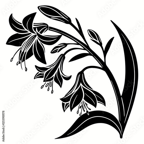 creative clean silhouette flower icon vector illustration	