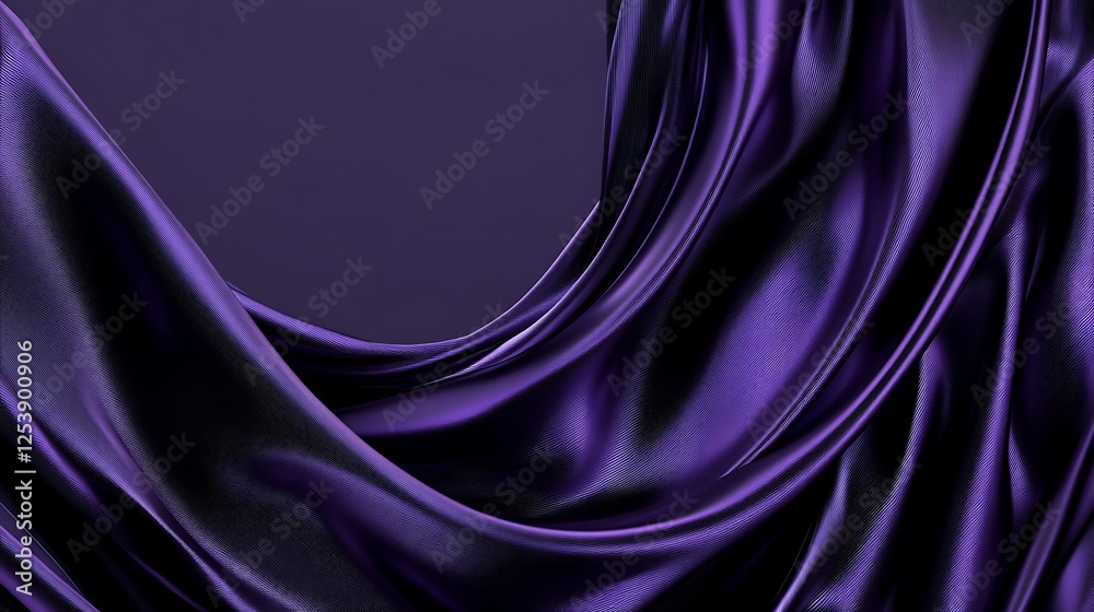 Obraz premium Purple silk flowing, dark background, elegant