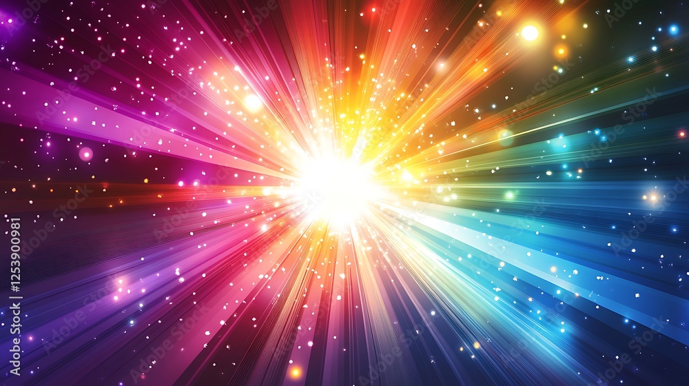 Naklejka premium Abstract powder burst with neon gradients