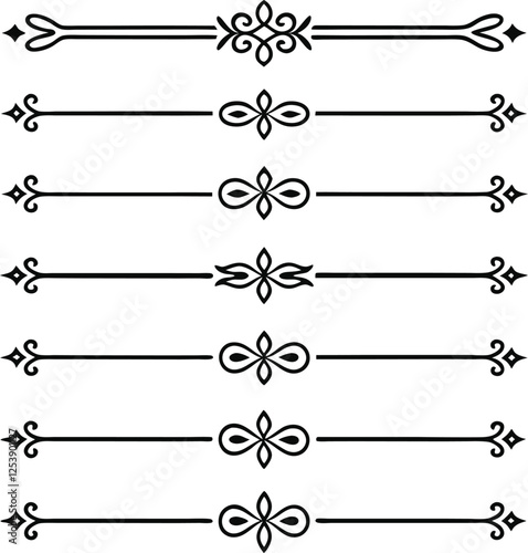 Elegant Ornate Decorative Line Dividers Vintage Text Design Elements