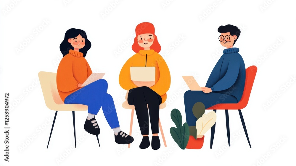 three people working on laptops in a meeting three people working on laptops in a meeting