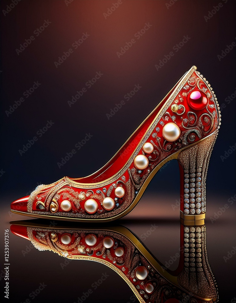 Obraz premium Roter Damenschuh