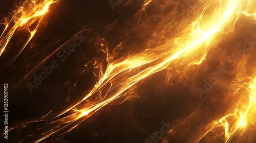 Golden energy swirls, abstract background