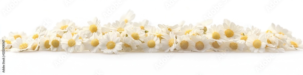 Obraz premium A collection of white flowers arranged on a clean white surface