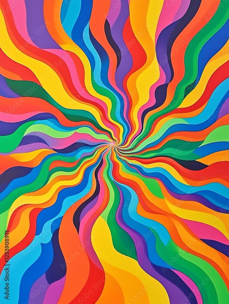 Optical illusion-inspired holi explosion with wavy patterns Optical illusion-inspired holi explosion with wavy patterns