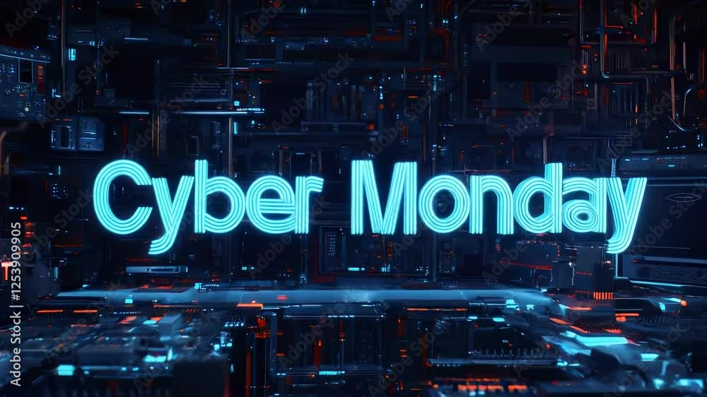 Cyber Monday Display in Futuristic Setting