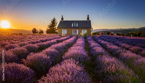 lavender field at sunset