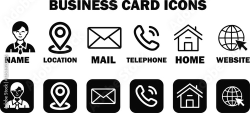 Business Card Icons Bundle Free Download Business Card Icons Bundle - GFXLoad