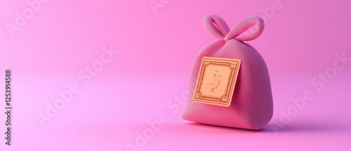 pink money bag with dollar sign