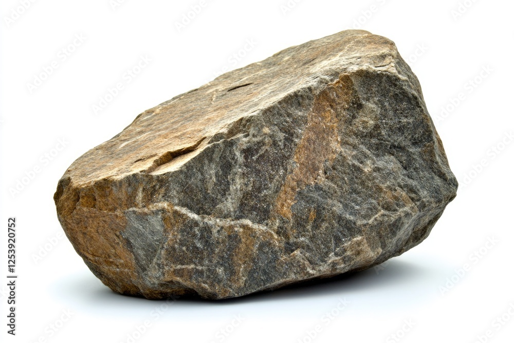 A large rock sits atop a white surface, ready for use in various contexts A large rock sits atop a white surface, ready for use in various contexts