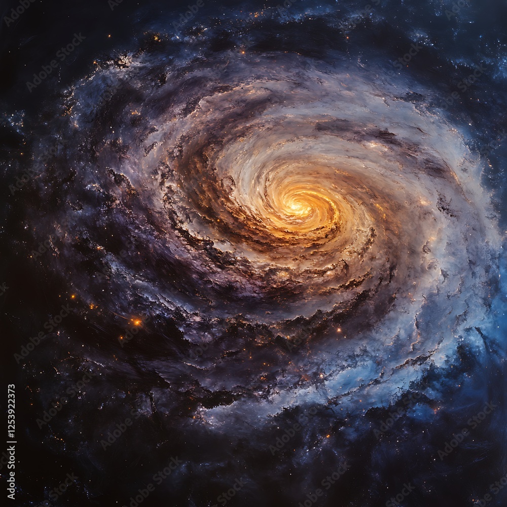 Fototapeta premium Cosmic galaxies with holi powders