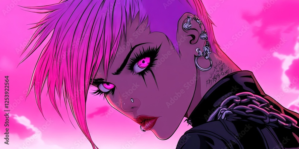 Naklejka premium anime modern punk 