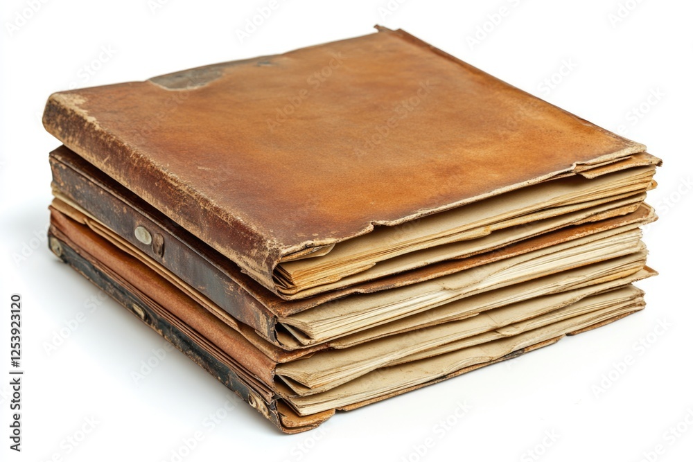 Obraz premium A collection of vintage books stacked on top of each other, ideal for use in designs related to knowledge, learning, and nostalgia