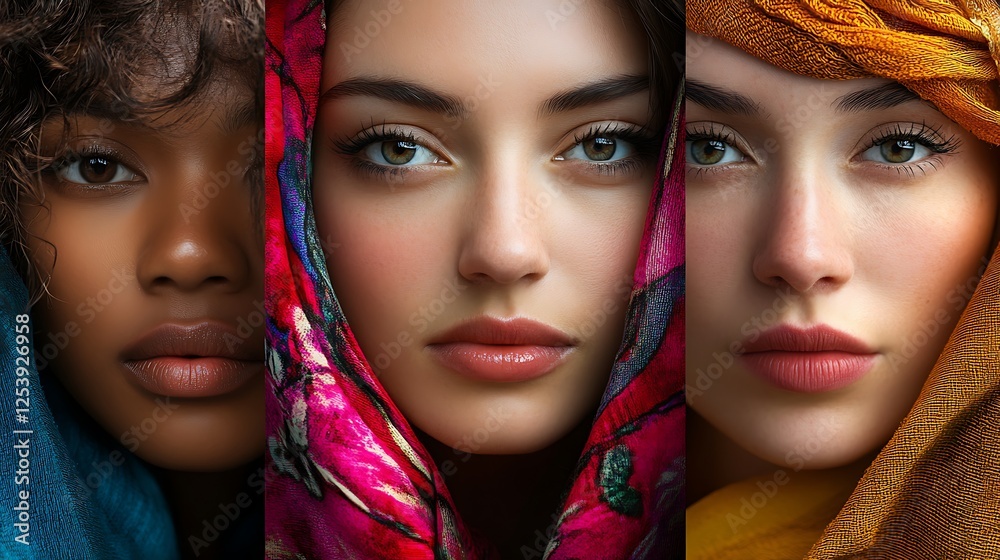 Obraz premium Strong women from different cultures celebrating equality