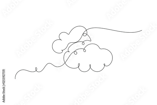 Cloud Continuous line drawing Vector illustration