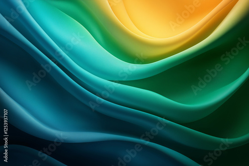 vibrant gradient texture featuring flowing waves of blue, green, and yellow hues, creating soothing and dynamic visual effect