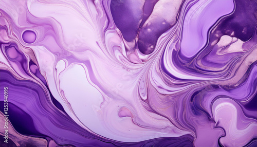 abstract fluid art background light purple and lilac colors liquid marble acrylic painting with violet shiny gradient