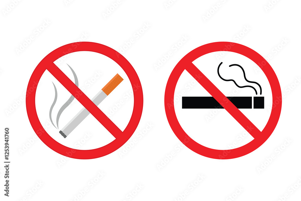 No smoking sign. No Weed sign. Non-smoking area. Smoking is injurious for health. Vector illustration. No smoking sign. No Weed sign. Non-smoking area. Smoking is injurious for health. Vector illustration.