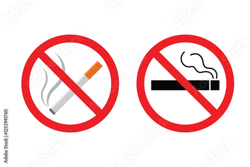 No smoking sign. No Weed sign. Non-smoking area. Smoking is injurious for health. Vector illustration.