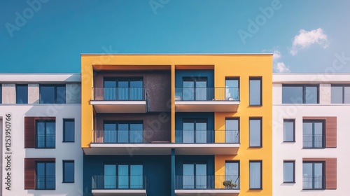 Modern Block of Apartments Under Construction: New Architectural Endeavor in Concrete