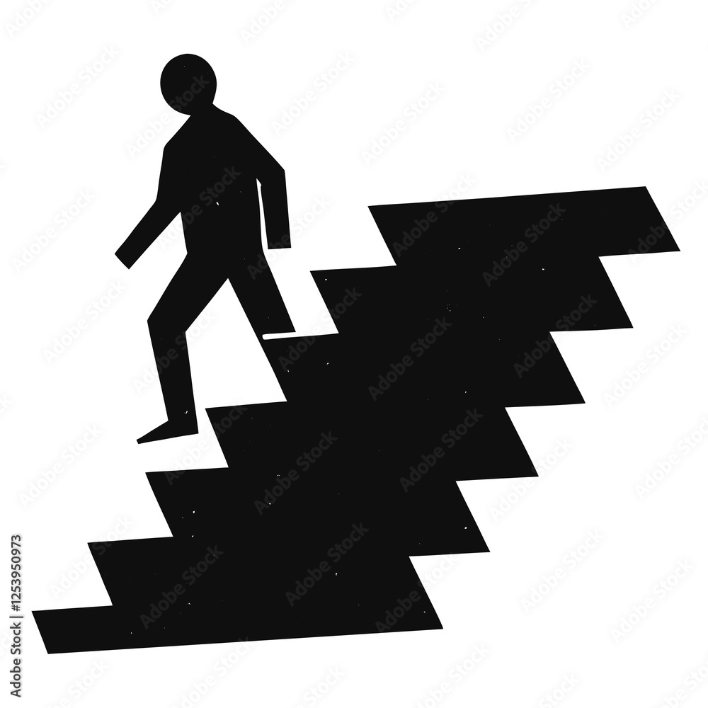 creative unique silhouette steps icon vector illustration creative unique silhouette steps icon vector illustration