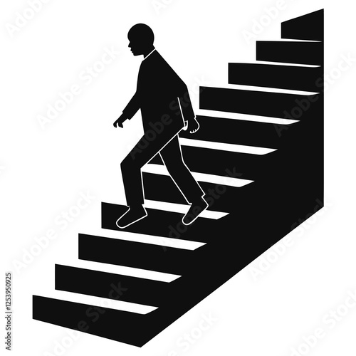 creative unique silhouette steps icon vector illustration