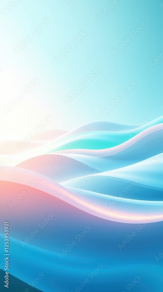 Elegant blue wave pattern with fluid motion and soft gradients in a digital artwork Elegant blue wave pattern with fluid motion and soft gradients in a digital artwork