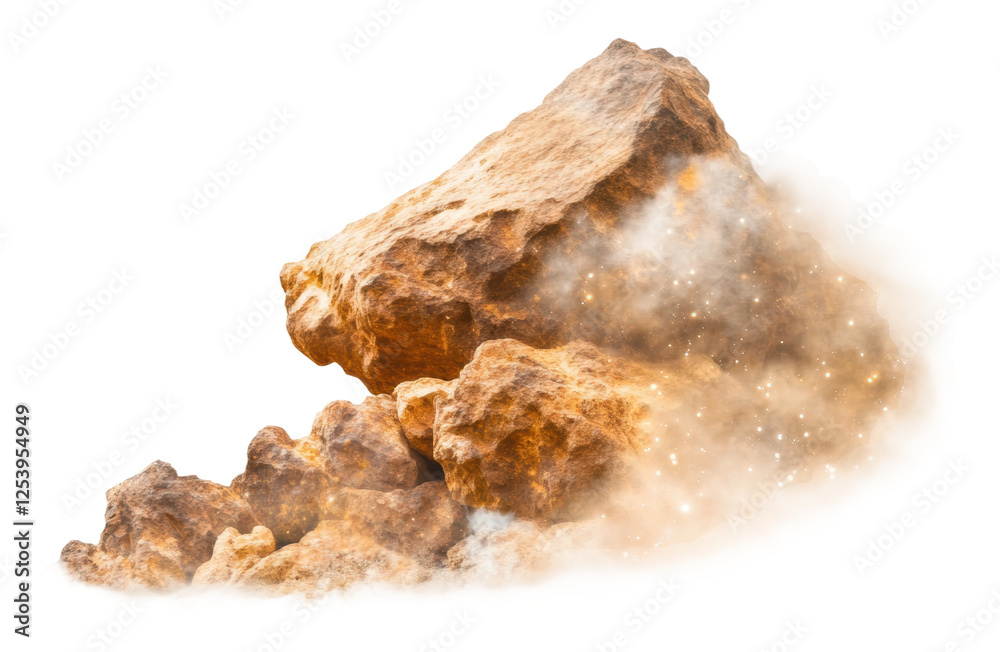 Obraz premium Dusty rocks on transparent background