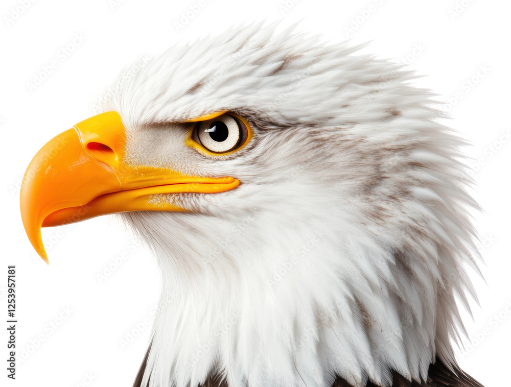 Obraz premium Eagle profile on transparent backdrop