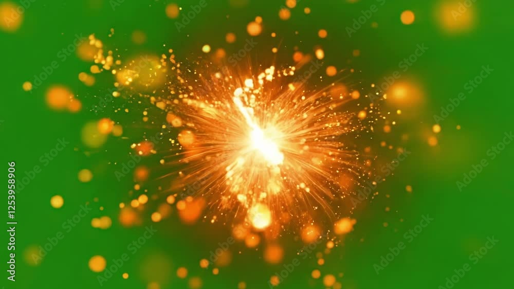 Fiery specks le like stars casting a warm glow in the center. Green screen chromakey