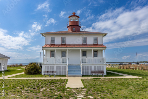 Photo of the Point Lookout Lighthouse in Saint Mary's County Maryland on a Spring Day photo