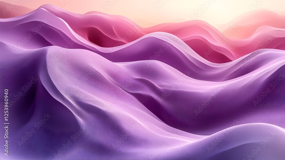 Obraz premium A design featuring softly curved parallel lines over a muted lavender canvas.