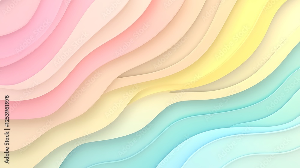 Fototapeta premium Pastel Wave Abstract Background Design