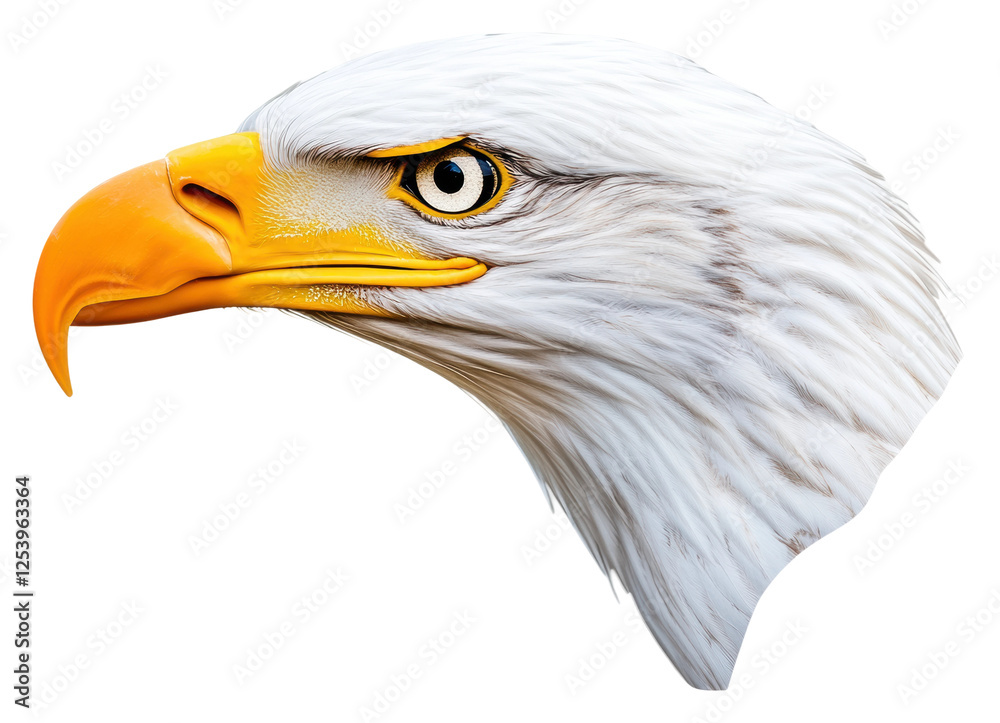 Obraz premium Bald eagle head on transparent background