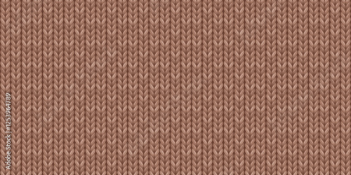 Seamless pattern of wool knitting, brown sweater texture. Abstract background of knitwear cloth fabric, material of woven wool or cotton yarn for clothes or plaid, vector illustration