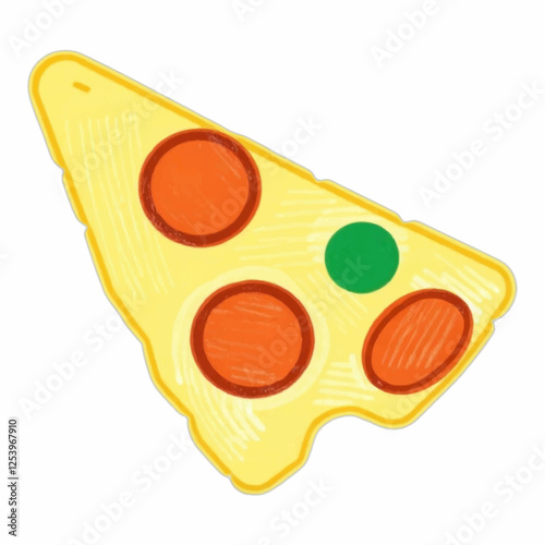 Illustration of a Pizza Slice for Food and Restaurant Designs