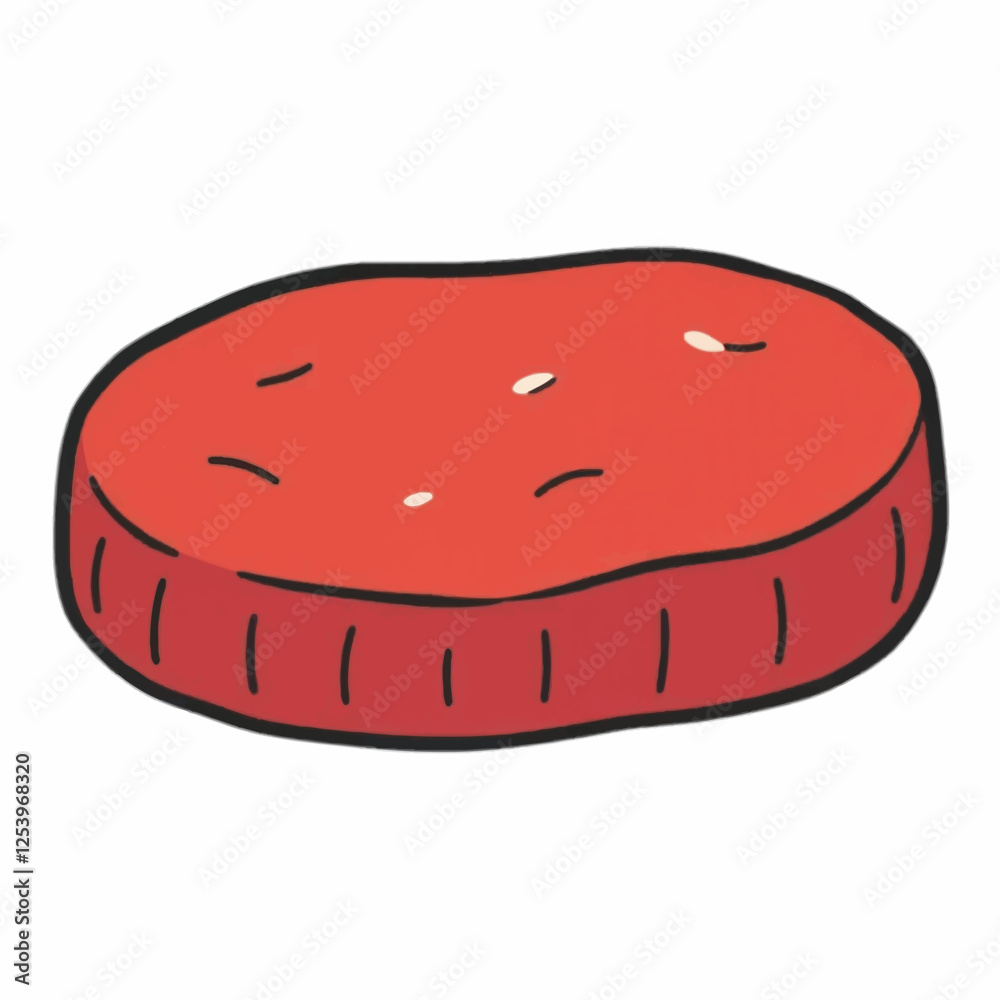 Illustration of a Meat Steak with Rich Red Tones and Textured Details, Perfect for Food Themes Illustration of a Meat Steak with Rich Red Tones and Textured Details, Perfect for Food Themes