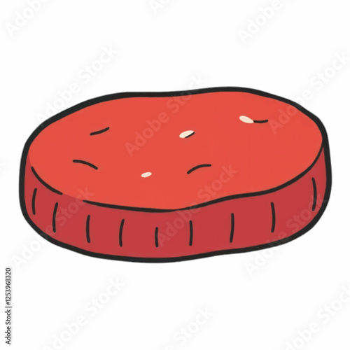 Illustration of a Meat Steak with Rich Red Tones and Textured Details, Perfect for Food Themes